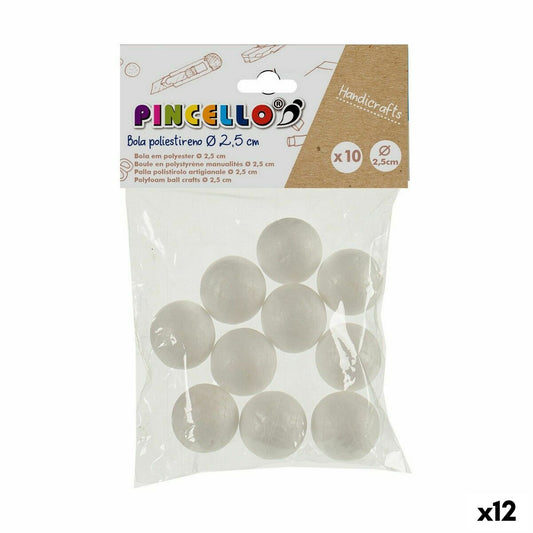 Bastelmaterial Bälle polystyrol Ø 2,5 cm Weiß 12 Stück