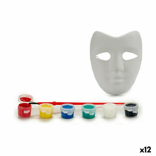Bastelset Maske Weiß (12 Stück)