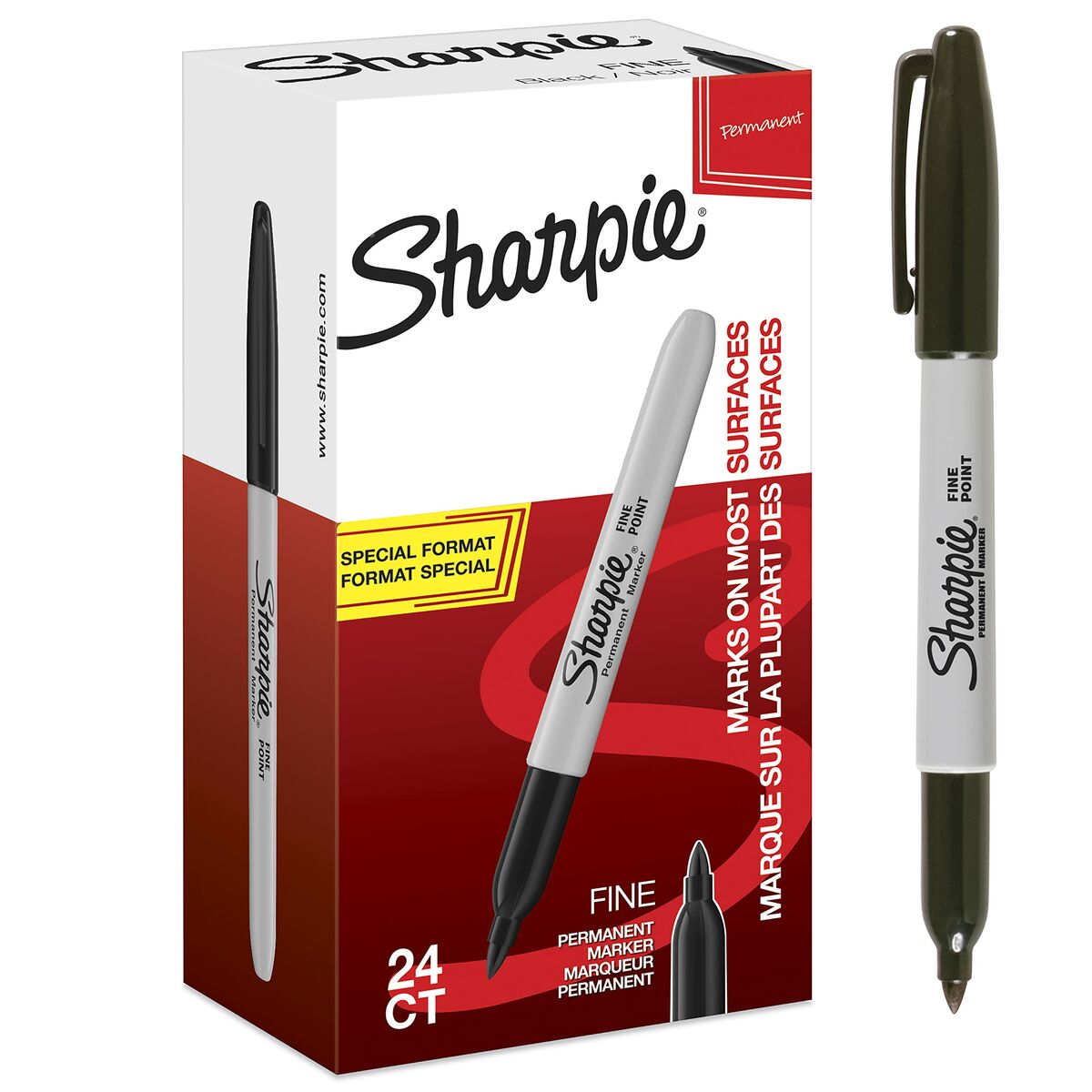 Dauermarker Sharpie Fine Permanent Schwarz 24 Stücke