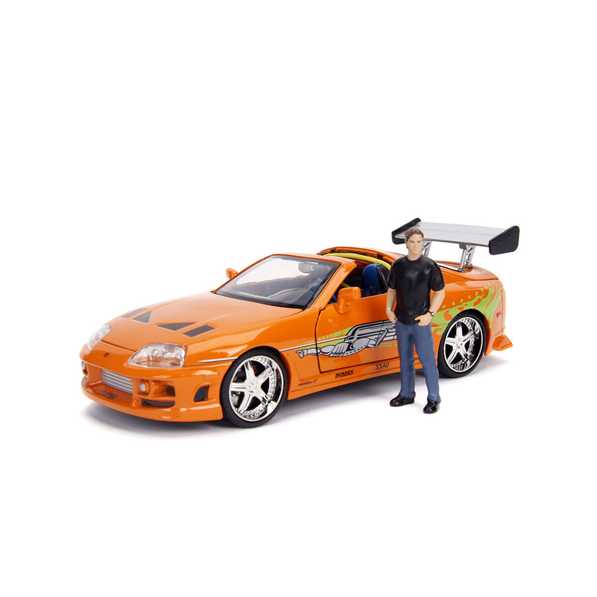 Playset Fast & Furious Brian & Toyota Supra 2 Stücke