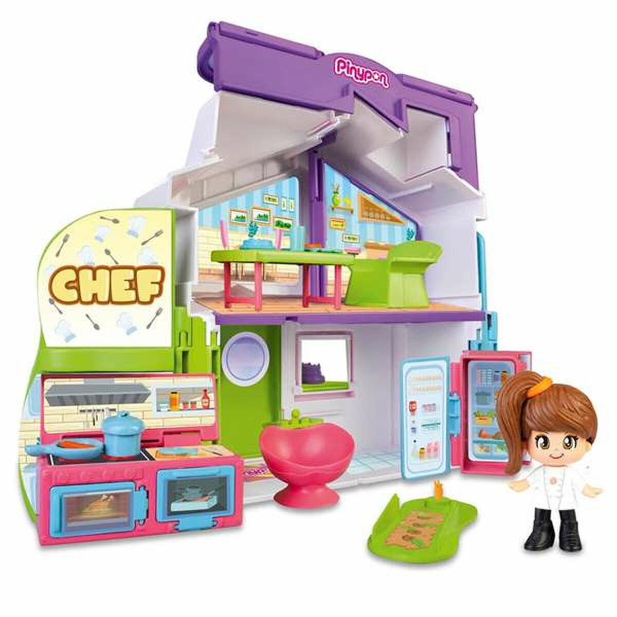 Playset Pinypon Chef & Stylist & High School 3 in 1