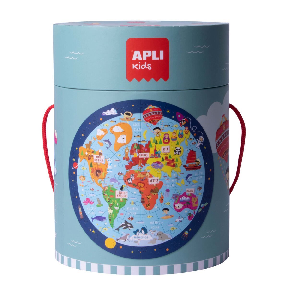 Puzzle Apli World Map kreisförmig 48 Stücke 50 cm