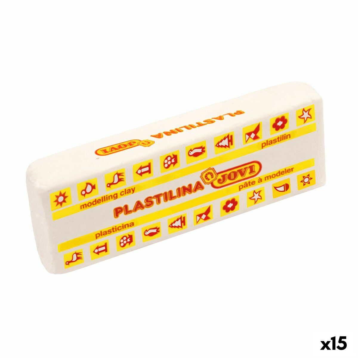 Knetstangen Jovi School 150 g Weiß (15 Stücke)