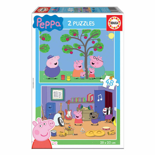 Set mit 2 Puzzeln   Peppa Pig         48 Stücke 28 x 20 cm