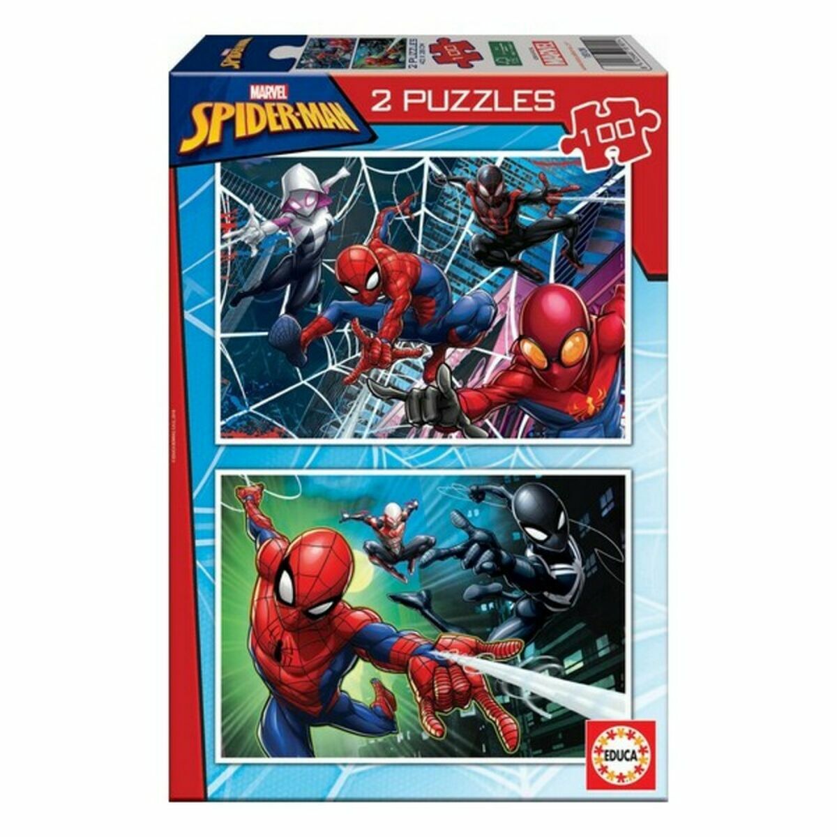 Set mit 2 Puzzeln   Spider-Man Hero         100 Stücke 40 x 28 cm