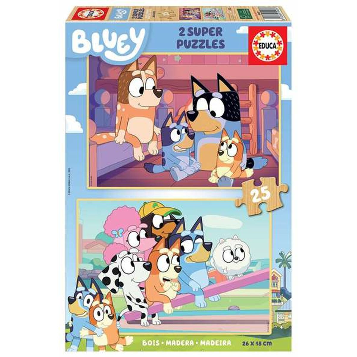 Set mit 2 Puzzeln Bluey 25 Stücke