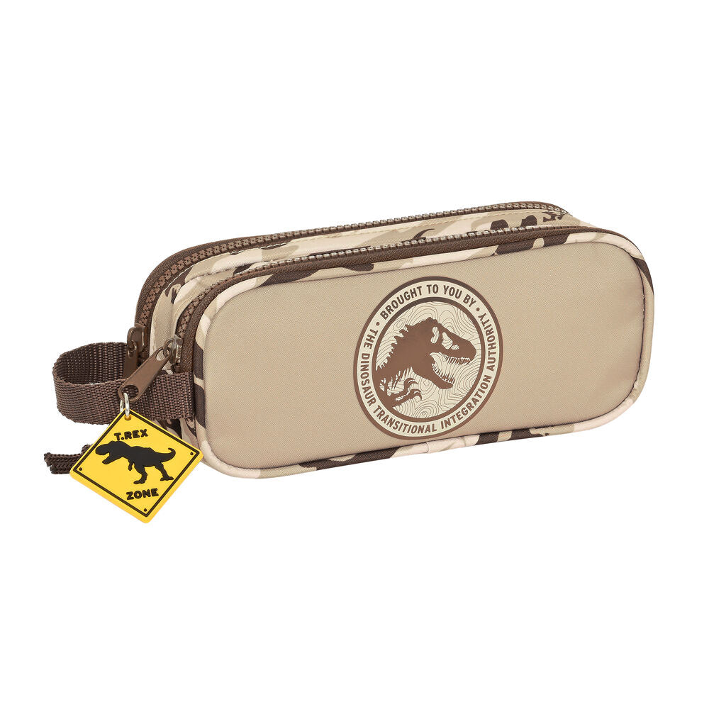 Zweifaches Mehrzweck-Etui Jurassic World Dominion Braun (21 x 8 x 6 cm)