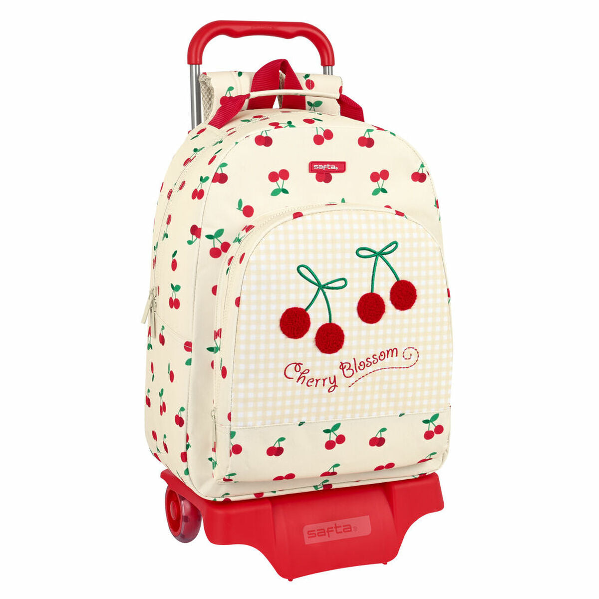 Schulrucksack mit Rädern Safta Cherry Beige (32 x 42 x 15 cm)