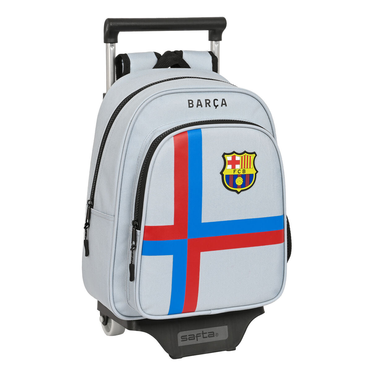 Schulrucksack mit Rädern F.C. Barcelona Grau (27 x 33 x 10 cm)