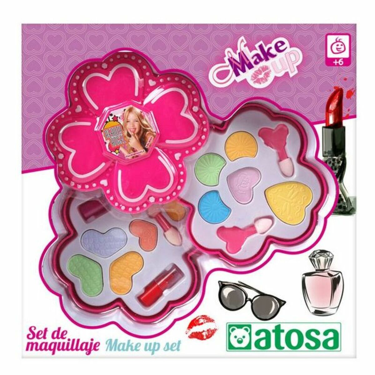 Schminkset für Kinder Blume Rosa