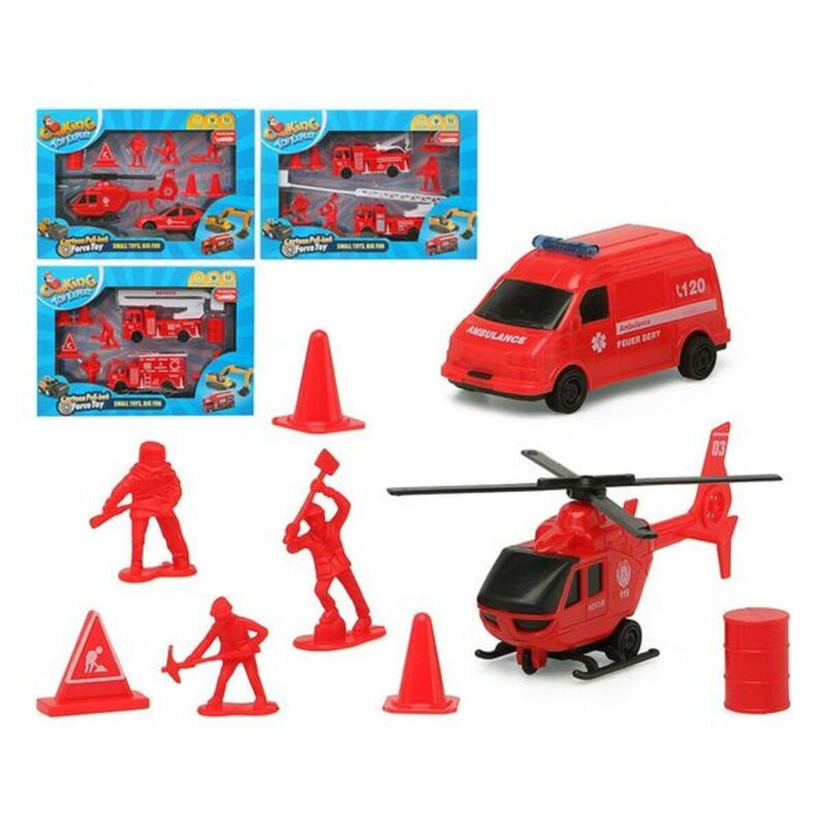 Spielset Fahrzeuge Rot