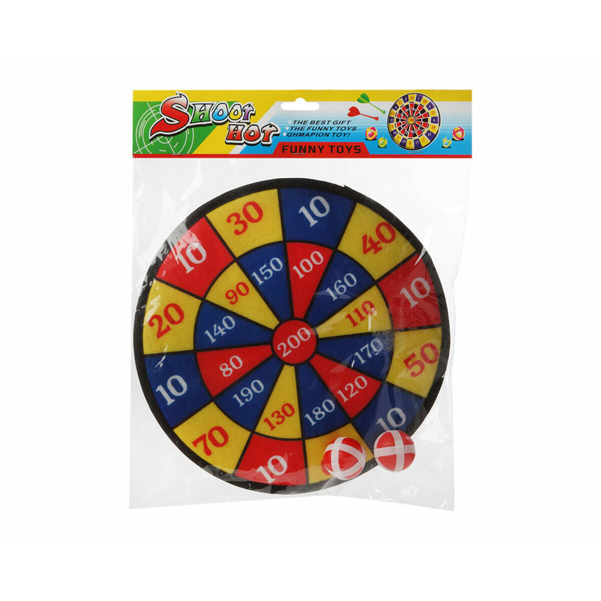 Dartboard mit Klettverschluss-Kugeln Shoot Hot 34 x 28 cm