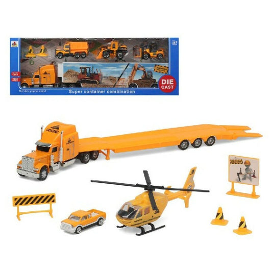 Playset Super Container Construction Pkw-Transporter Lkw 39 x 14 cm