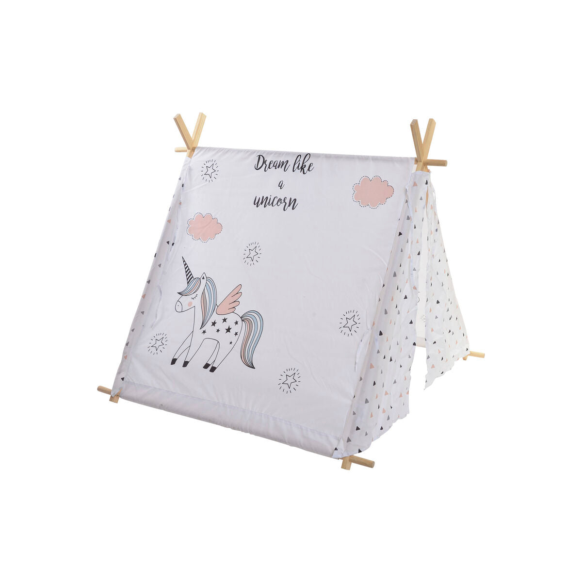 Zelt DKD Home Decor Baumwolle Holz Einhorn (110 x 110 x 106 cm)