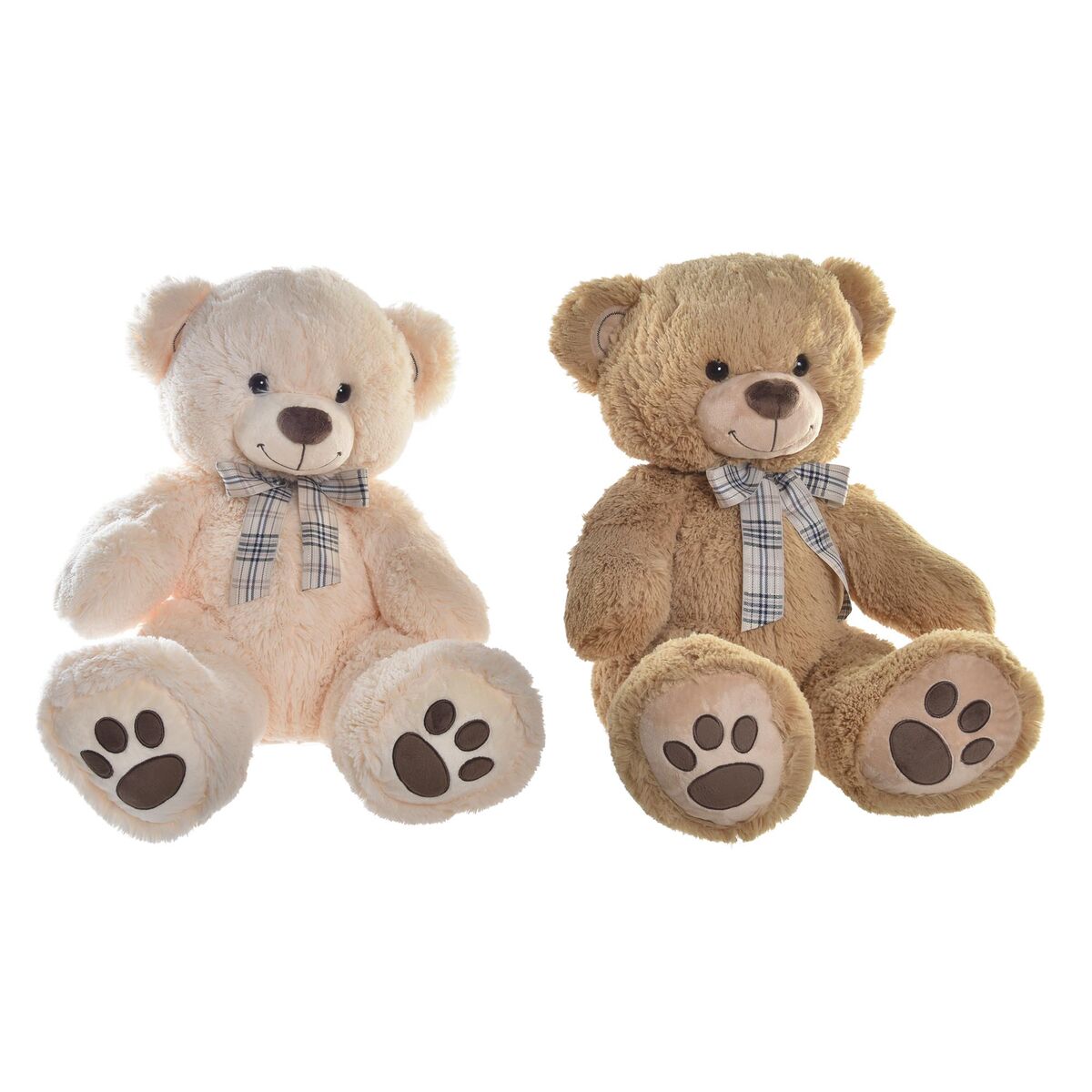 Plüschbär DKD Home Decor Schleife 45 x 40 x 51 cm Beige Braun Für Kinder Bär (2 Stück)