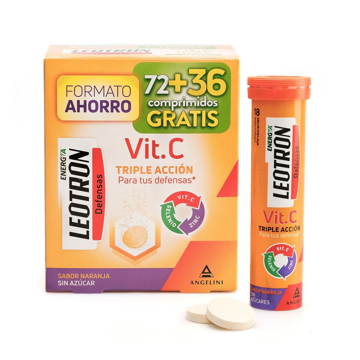 Nahrungsergänzungsmittel Leotron Vitamin C 108 Stück Orange