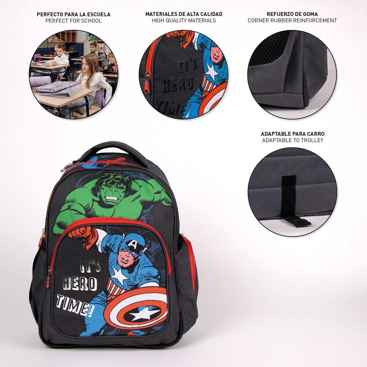 Schulrucksack The Avengers Schwarz 32 x 15 x 42 cm