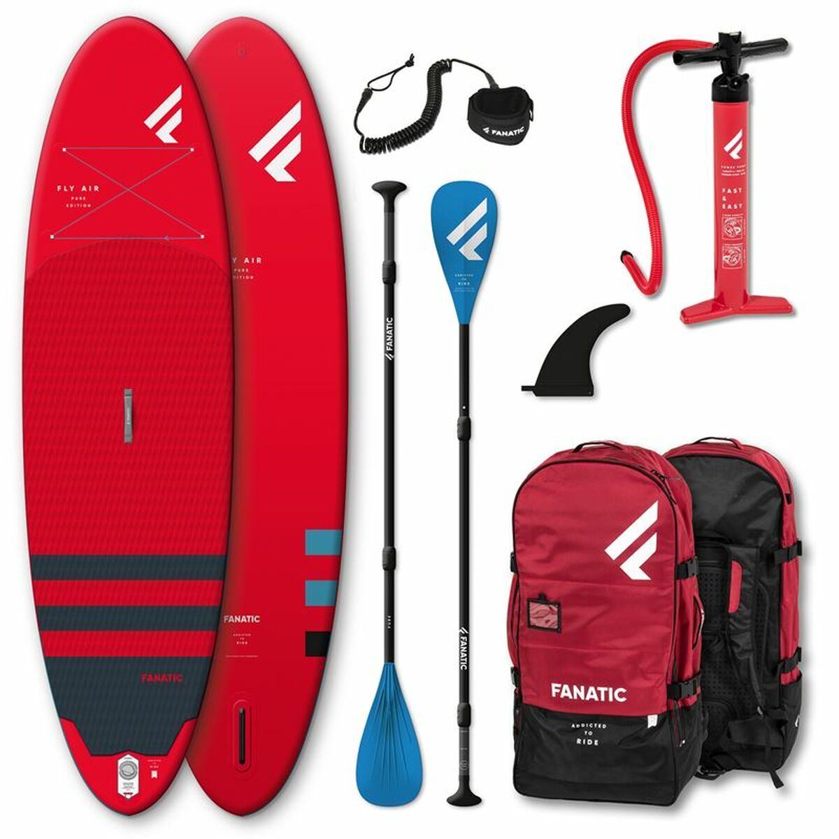 Aufblasbares Paddel-Board mit Zubehör Fanatic Air Air/Pure Fanatic 9´8 Rot