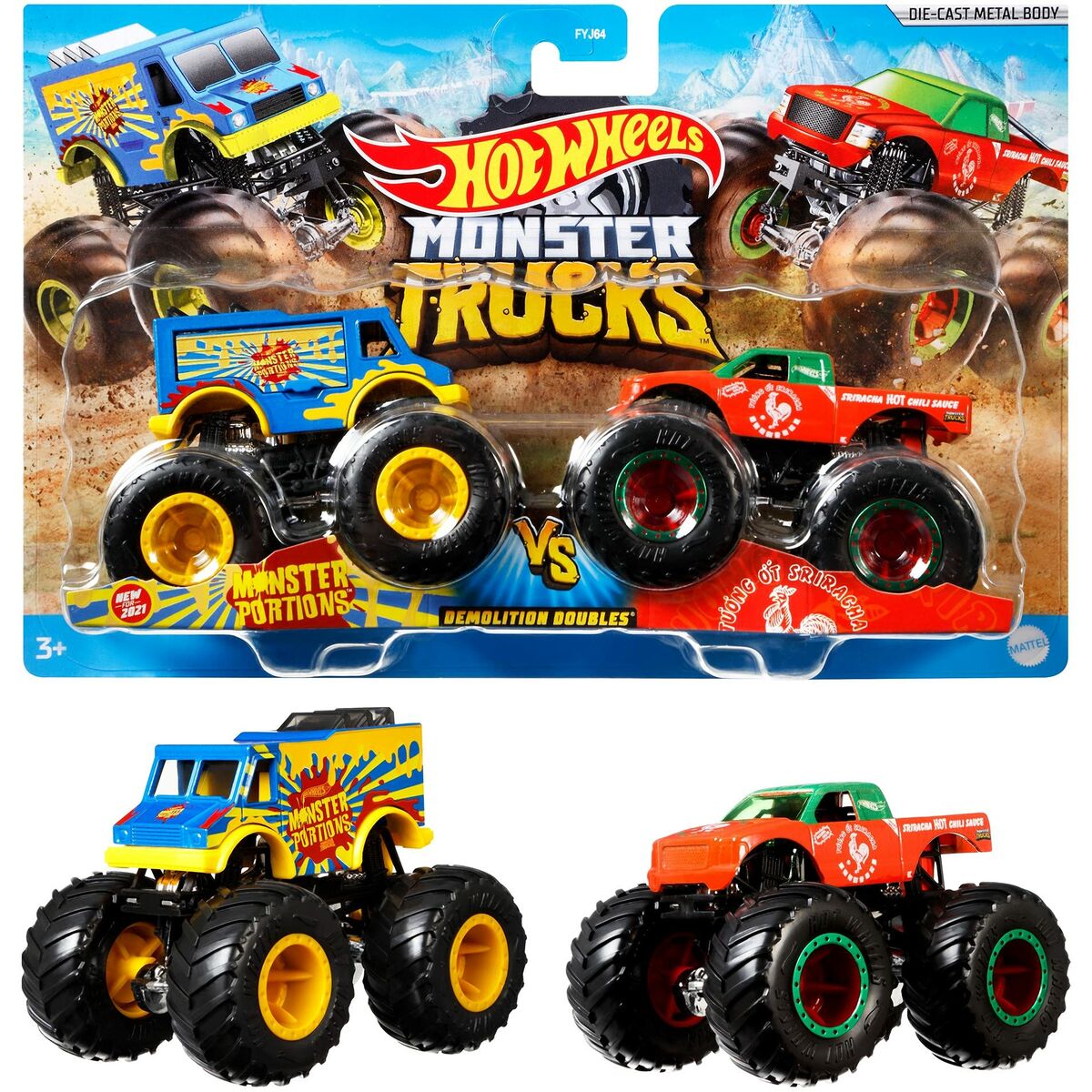 Monster Truck Hot Wheels Demolition Doubles 2 Stück 1:64