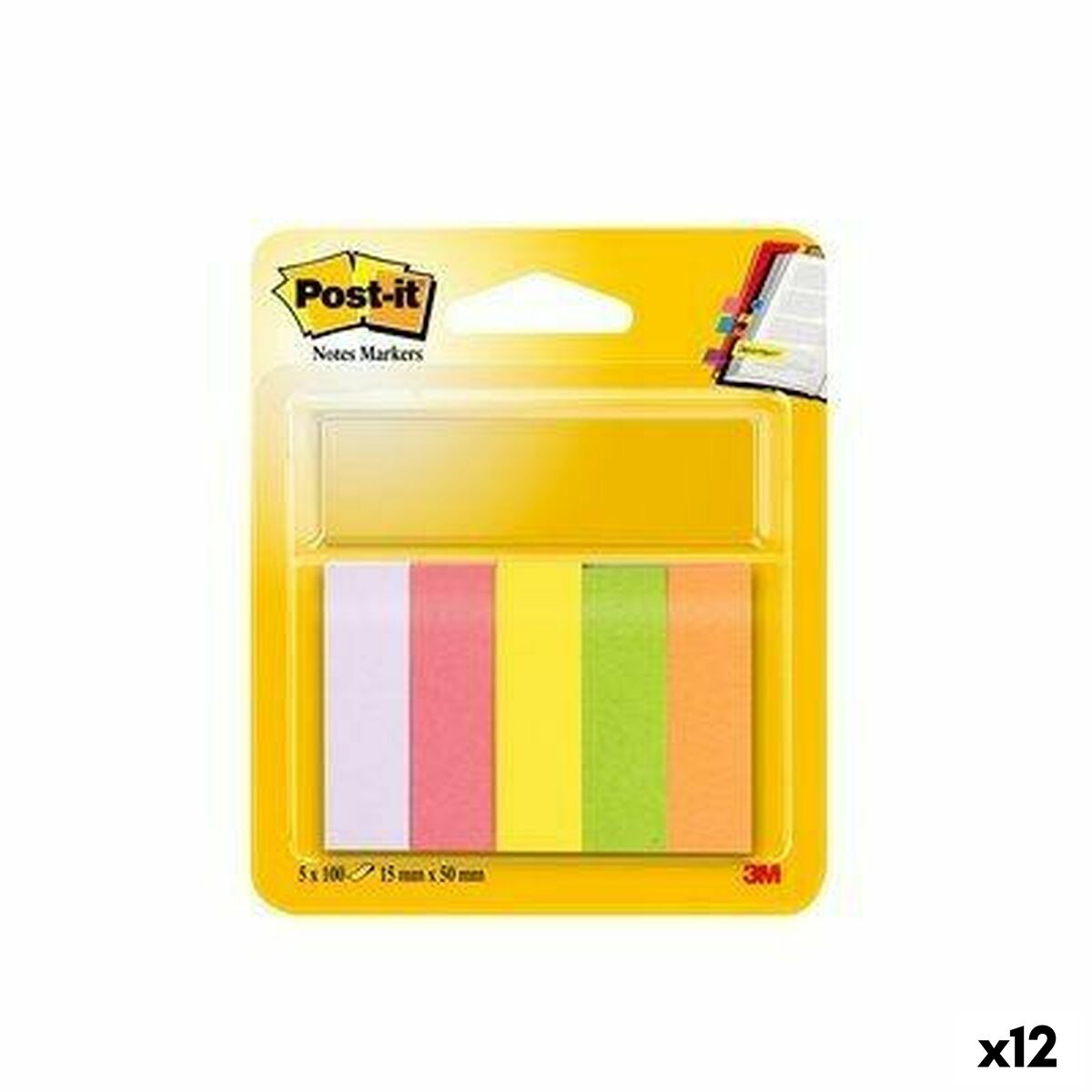 Haftnotizen Post-it 47,6 x 47,6 mm Bunt (12 Stück)