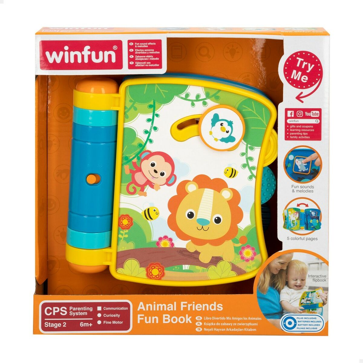 Interaktives Kinderbuch Winfun 16,5 x 16,5 x 4 cm (6 Stück)