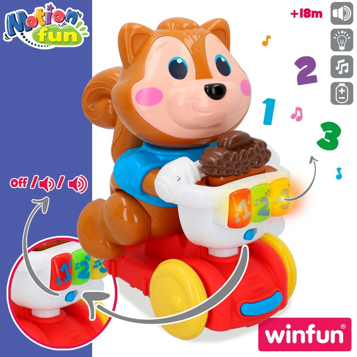 Musik-Spielzeug Winfun Eichhörnchen 24,5 x 27,5 x 14 cm (4 Stück)