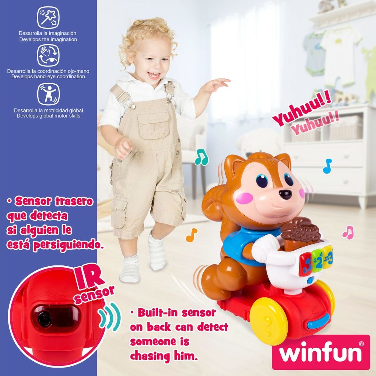 Musik-Spielzeug Winfun Eichhörnchen 24,5 x 27,5 x 14 cm (4 Stück)