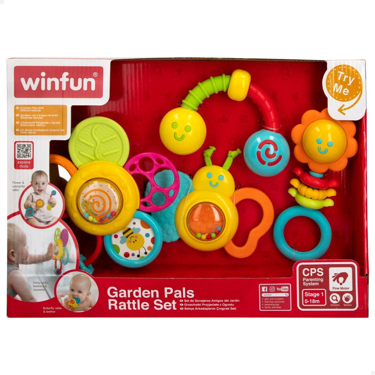 Rassel-Set Winfun 4 Stücke 16 x 16 x 4,5 cm (6 Stück)