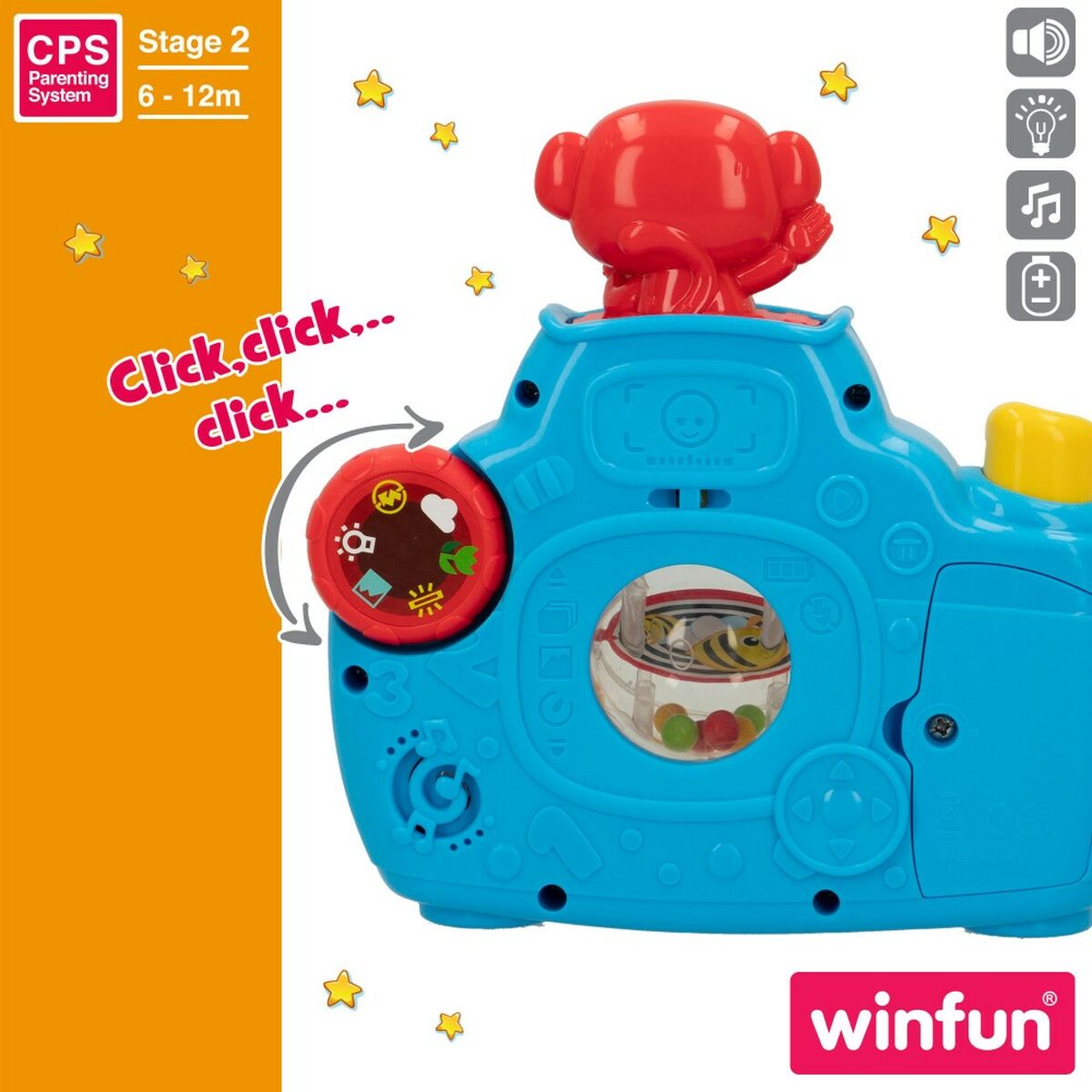 Spielzeugkamera für Kinder Winfun Blau 17 x 16,5 x 8 cm (6 Stück)