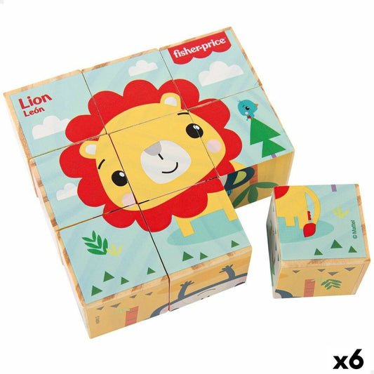 Kinder Puzzle aus Holz Fisher Price + 2 Jahre 9 Stücke (6 Stück)