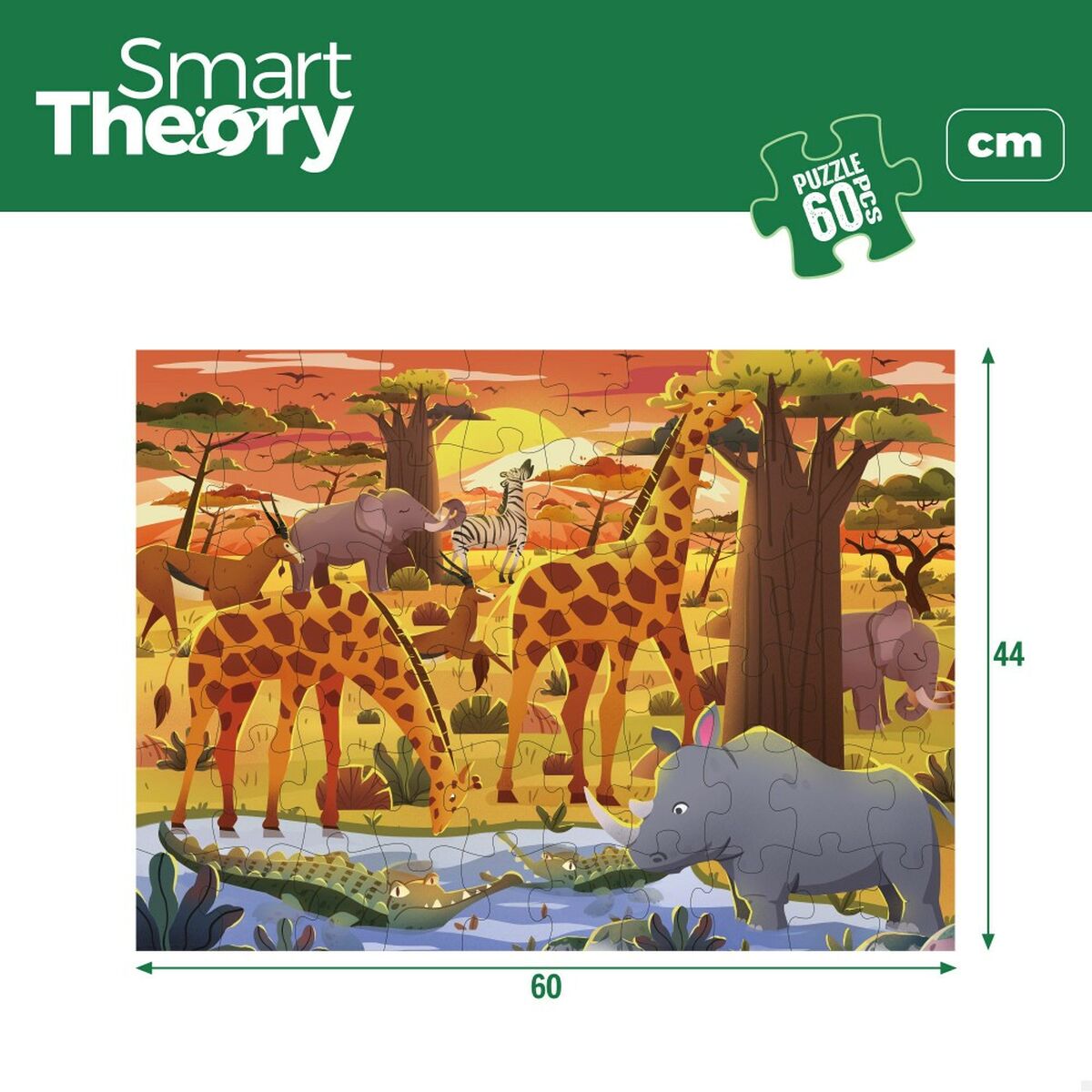 Kinderpuzzle Colorbaby Wild Animals 60 Stücke 60 x 44 cm (6 Stück)