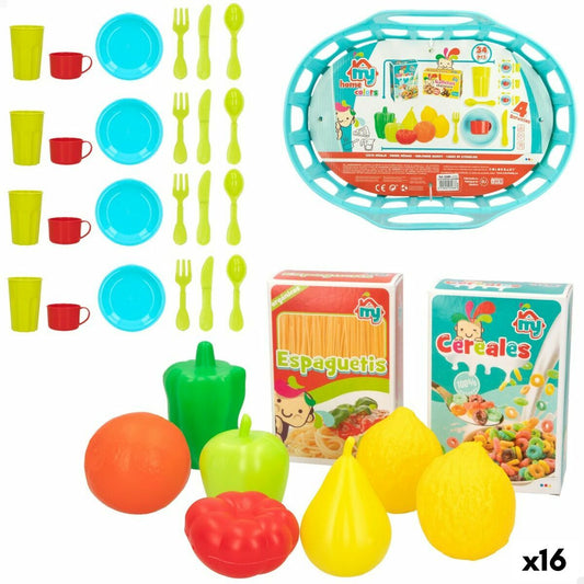 Kit aus Spielzeuglebensmittel Colorbaby Geschirr und Küchenutensilien 34 Stücke 33 Stücke (16 Stück)