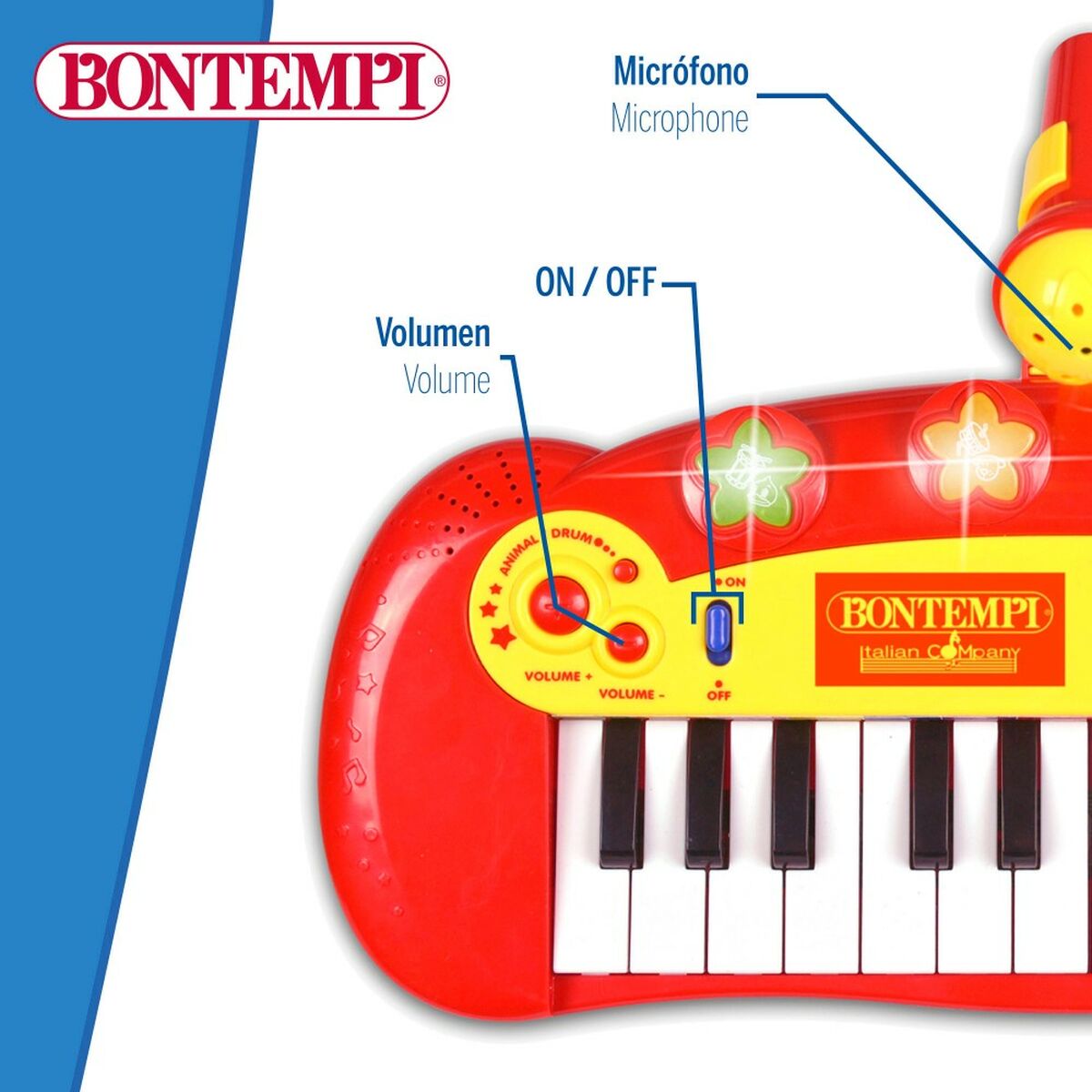 Interaktives Klavier für Babys Bontempi Für Kinder Mikrofon 33 x 13 x 19,5 cm (6 Stück)