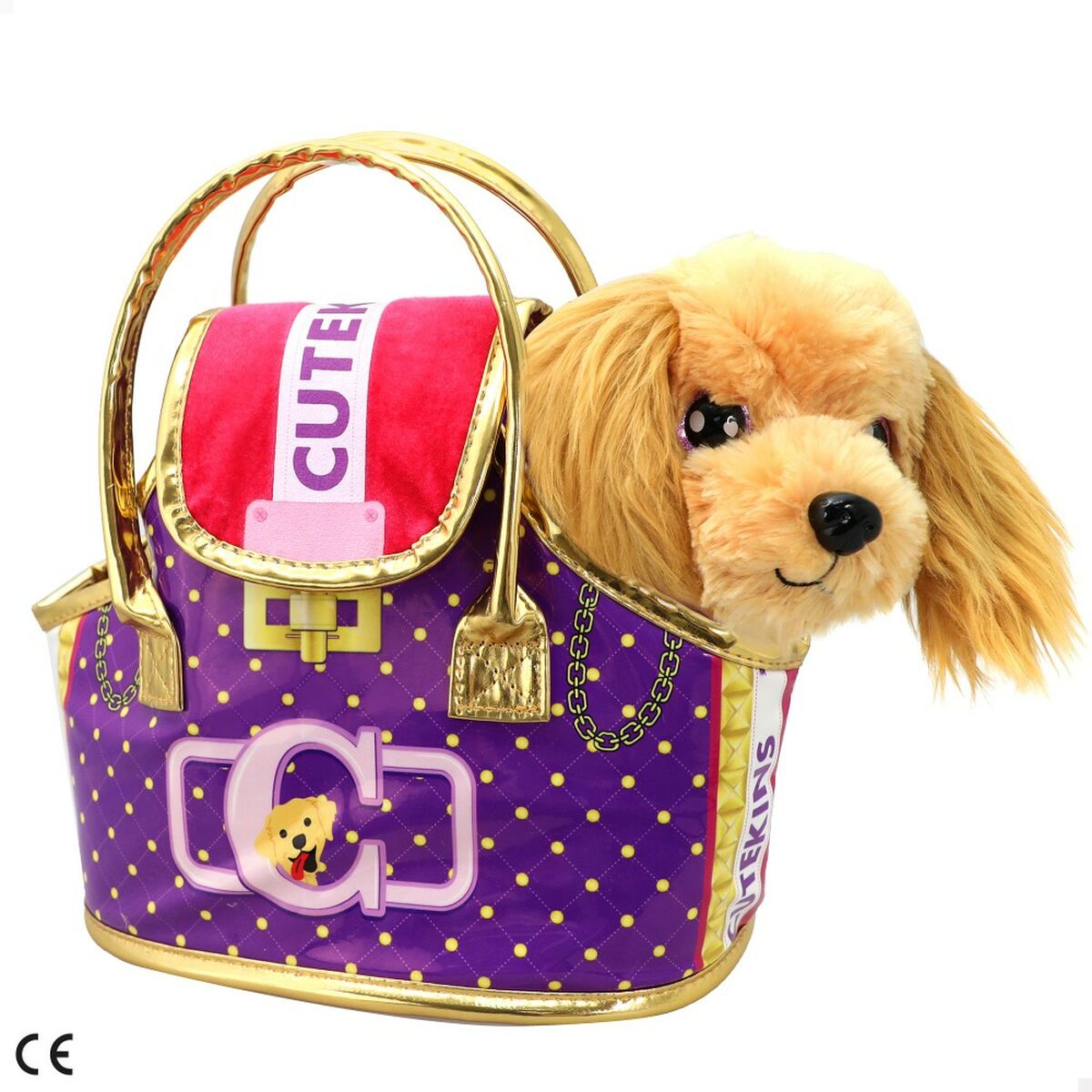 Plüschtier Funville Cutekins Handtasche Hund 25 x 20 x 13 cm (2 Stück)