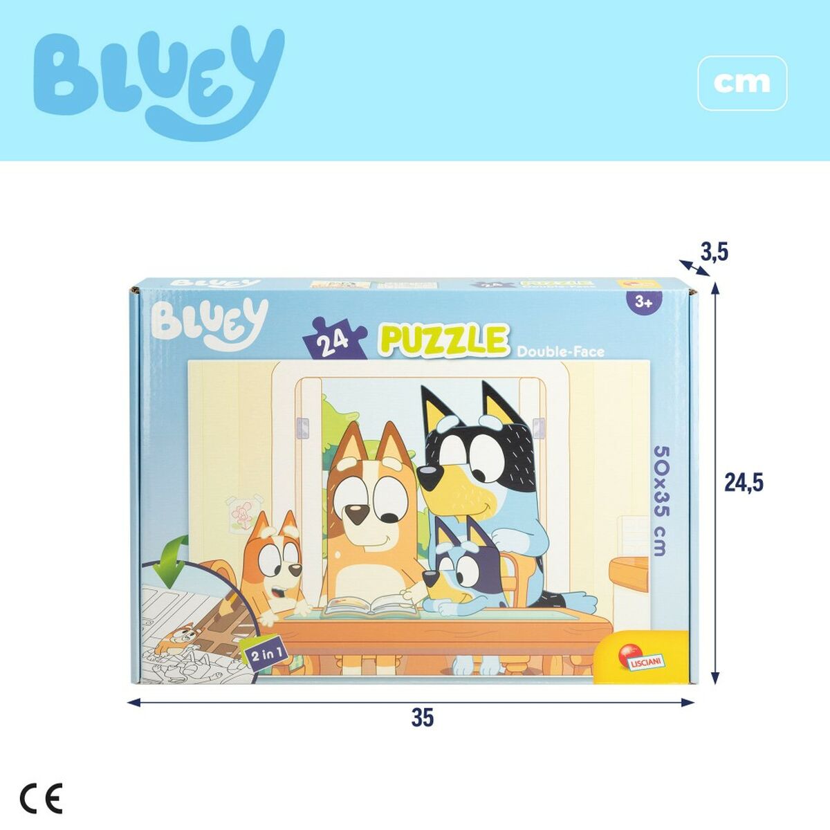 Kinderpuzzle Bluey Beidseitig 24 Stücke 50 x 35 cm (12 Stück)