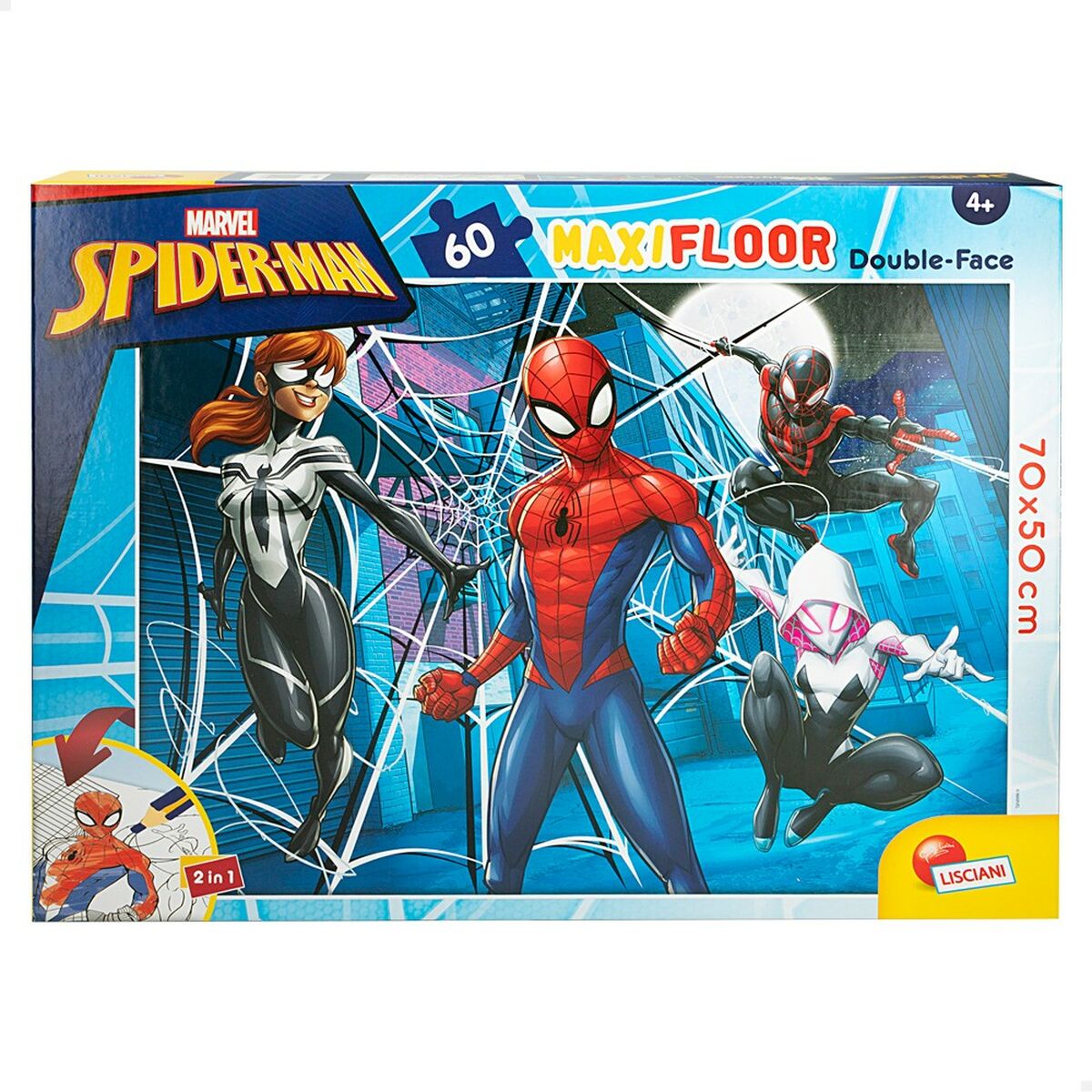 Kinderpuzzle Spider-Man Beidseitig 60 Stücke 70 x 1,5 x 50 cm (6 Stück)