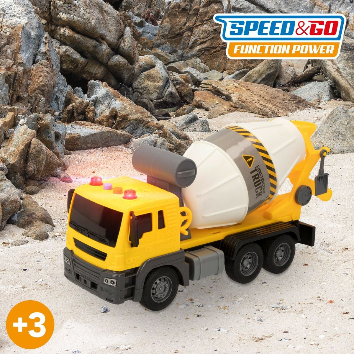 Betonmischer-Lkw Speed & Go Licht Sound 26 x 14 x 10 cm (4 Stück)