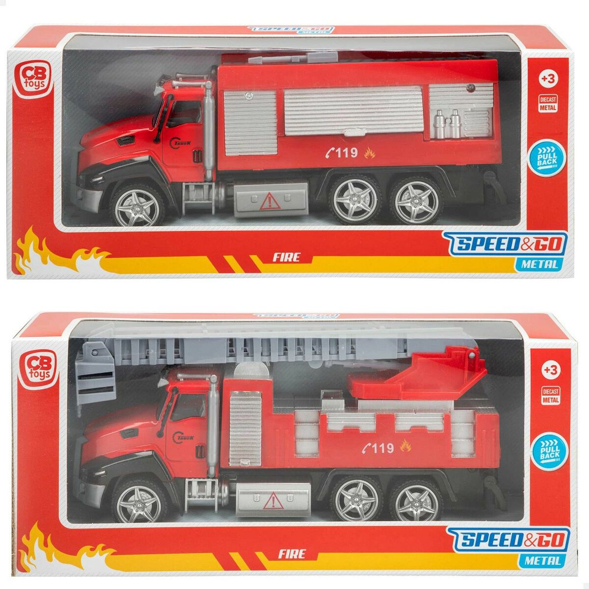 Feuerwehrauto Speed & Go 21 x 9,5 x 5,5 cm (6 Stück)