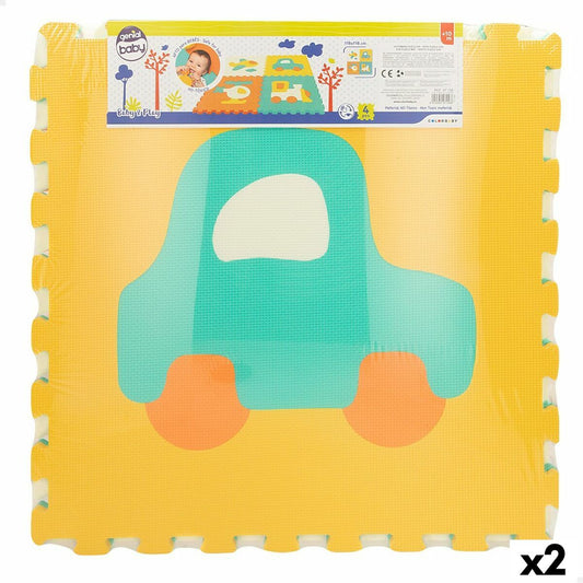 Puzzleteppich Colorbaby 4 Stücke Fahrzeuge 118 x 118 cm EVA (2 Stück)